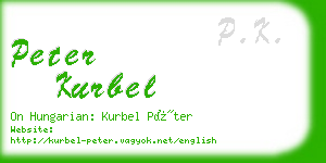 peter kurbel business card